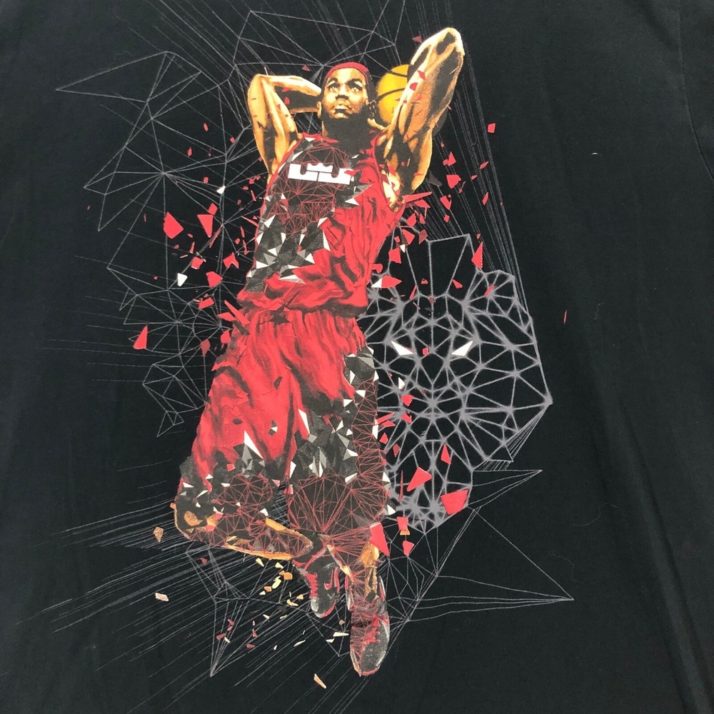 Nike LeBron James Graphic Tee Dri-FIT Basketball T-Shirt Black Men's Size Large